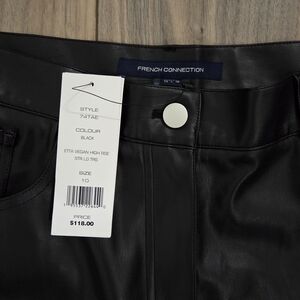 French Connection Black Faux Leather Trousers